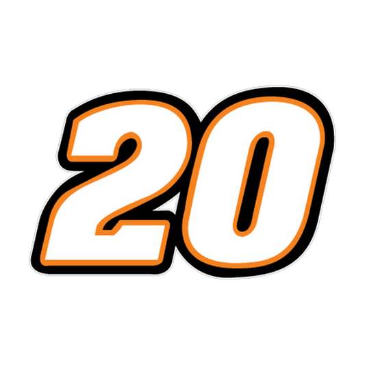 Racing Number 20 — White, Orange & Black Printed decal artwork