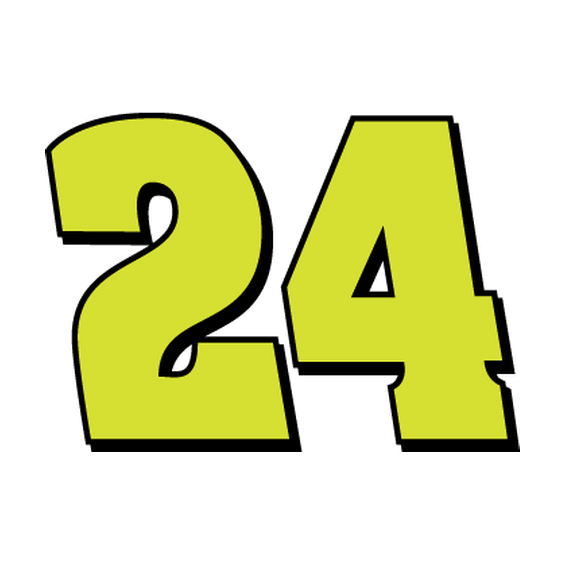 Racing Number 24 — Lime Yellow & Black Printed decal artwork