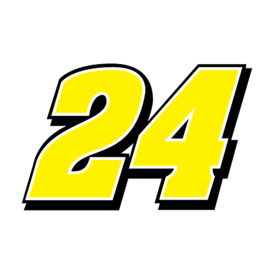 Racing Number 24 — Yellow, White & Black Printed decal artwork