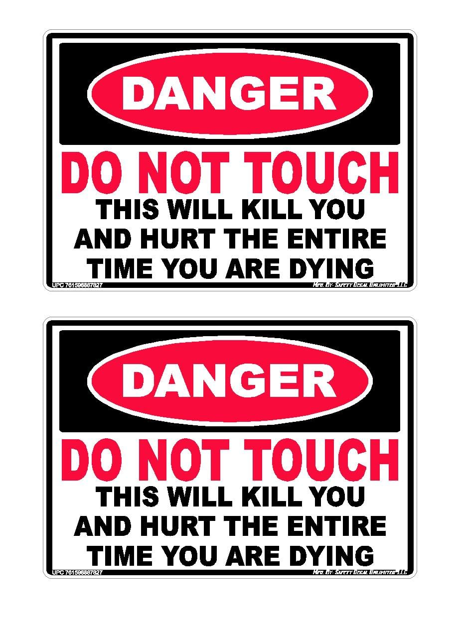2pk Danger Do Not Touch This Kills Label Sticker Decal