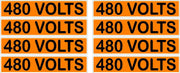 480 Volts Orange/Black Conduit Line Marker Labels — 8-Piece Sheet, 3.75 x 0.75 in Each