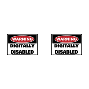 Warning Digitally Disabled Hard Hat Decal 2pk Sticker Decal