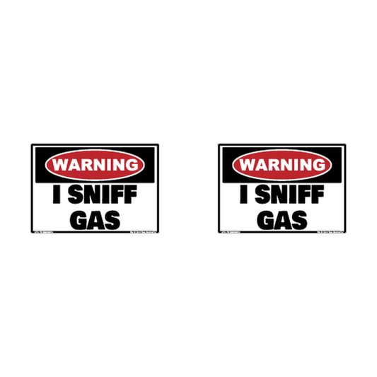 Warning I Sniff Gas Hard Hat Decal 2pk Sticker Decal