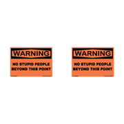Warning No Stupid People Beyond This Point Hard Hat Decal 2pk Sticker Decal