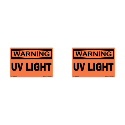Warning UV Light Hard Hat Decal, 2-Pack