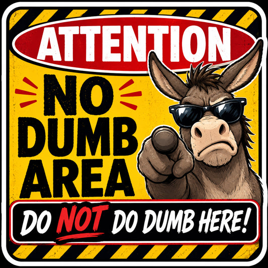 Dont Do Dumb Here Donkey Hard Hat Decal 2pk