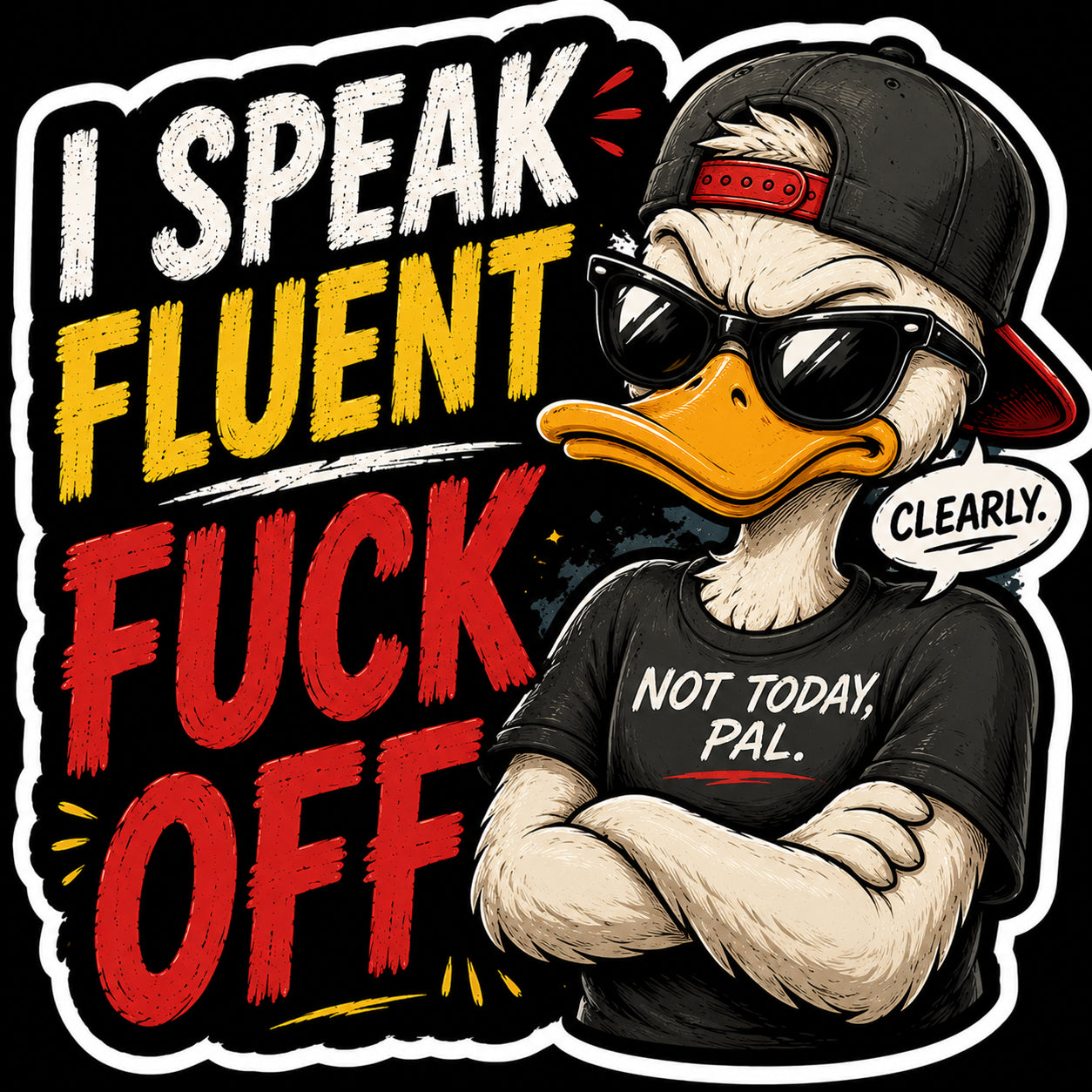 I Speak Fluent F_Ck Off Hard Hat Decal 2pk