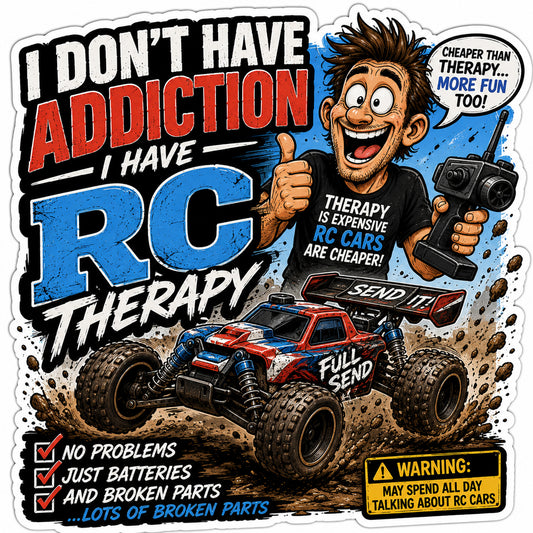 Rc Car Therapy Hard Hat Decal 2pk