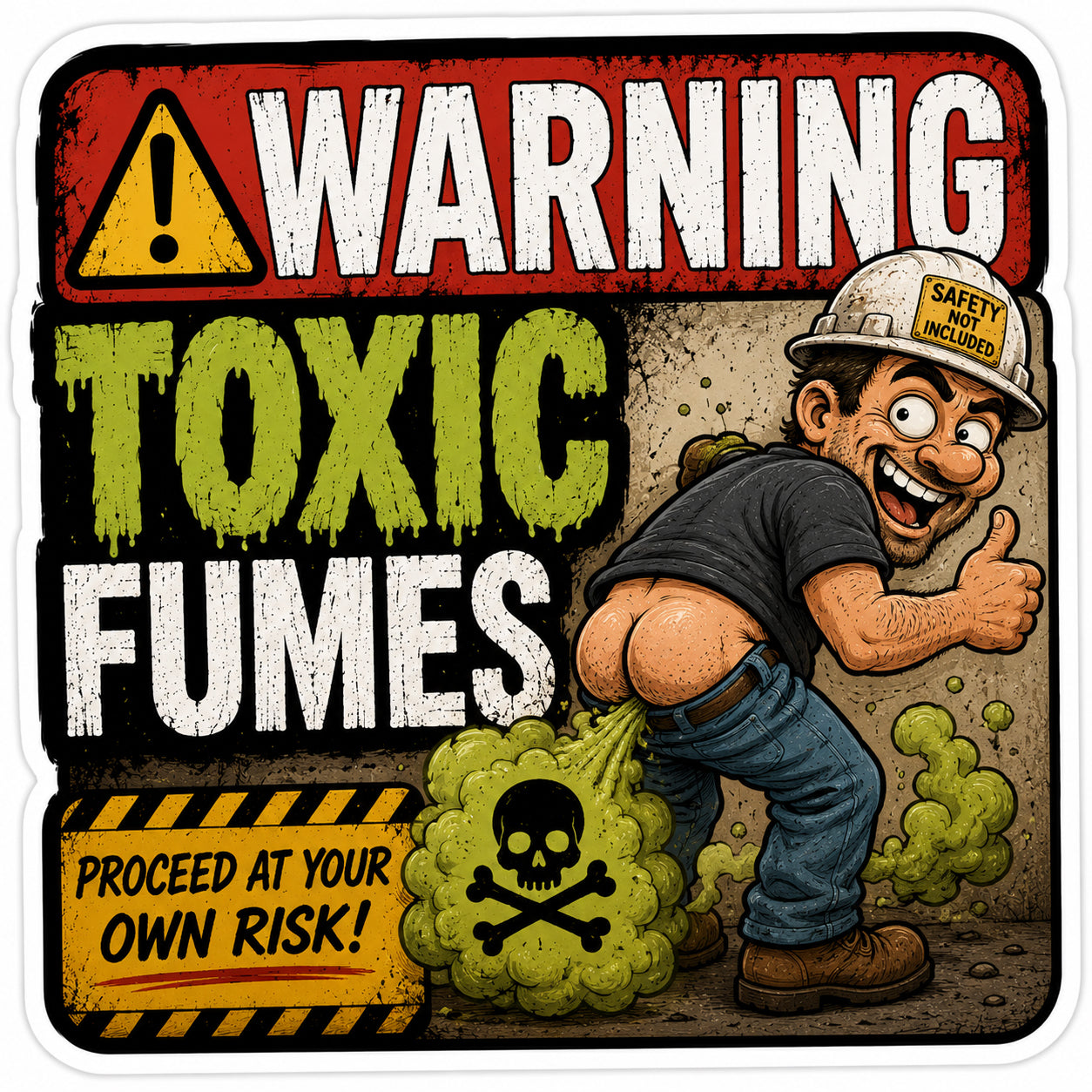 Toxic Fumes 1 Hard Hat Decal 2pk