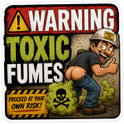 Warning Toxic Fumes Worker Hard Hat Decal two-pack