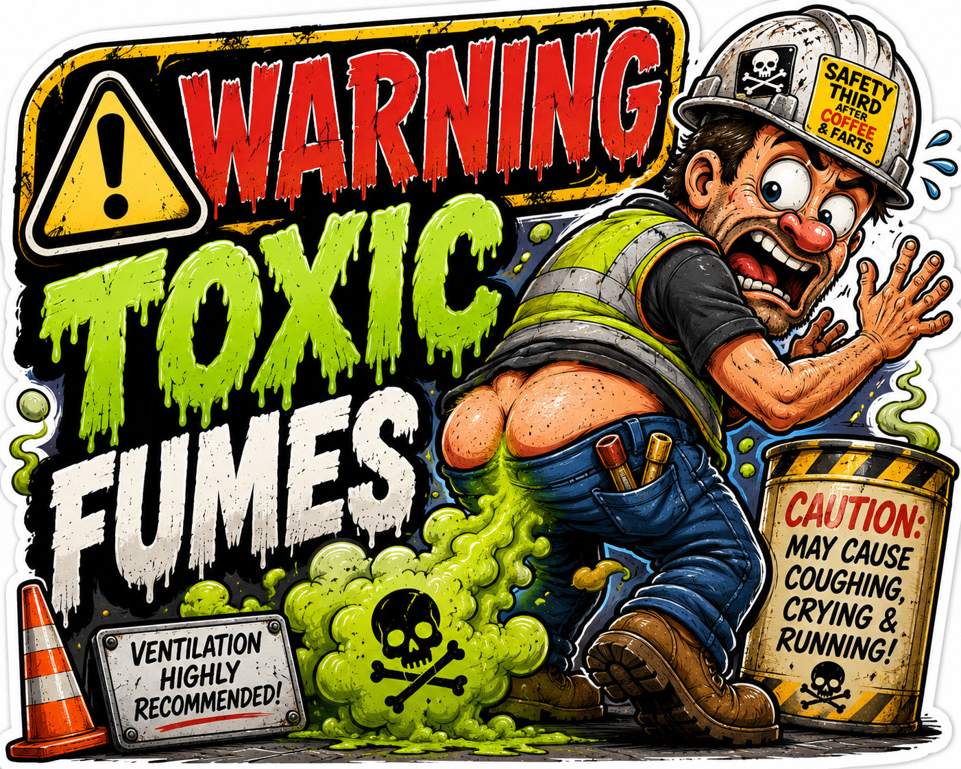 Toxic Fumes 2 Hard Hat Decal 2pk