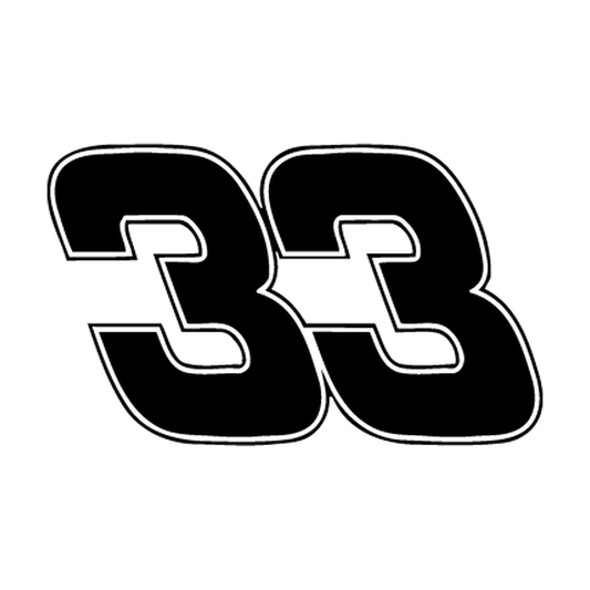 Outlined Racing Number 33 single-color decal artwork