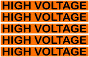 High Voltage Orange/Black Conduit Line Marker Labels — 5-Piece Strip, 8 x 1.18 in Each