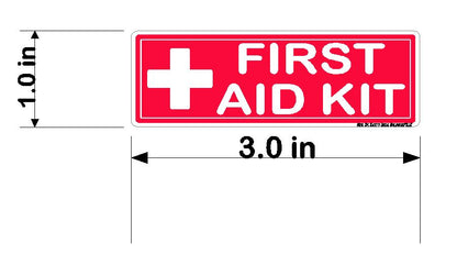 Red/White First Aid Kit Labels, 3 x 1 in — 8-Label Sheet