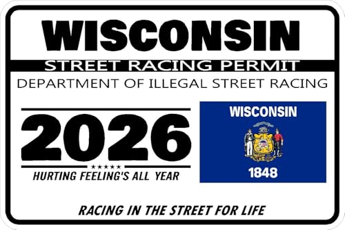 Wisconsin Street Racing Permit Sticker Decal