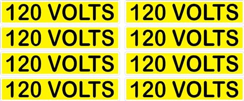 Conduit Line Marker Sticker Decal 8PK Yellow Black Electrical Warning Labels 3.750" x 0.750" (120 Volts)