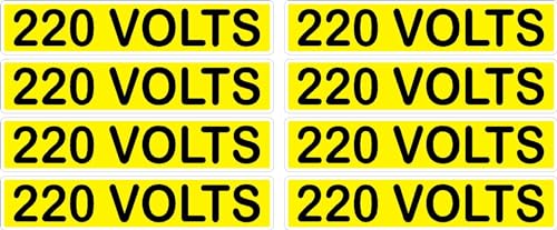 Conduit Line Marker Sticker Decal 8PK Yellow Black Electrical Warning Labels 3.750" x 0.750" (220 Volts)