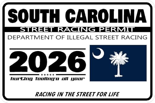South Carolina Street Racing Permit Window Sticker Decal