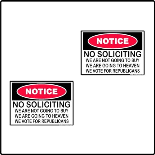 2pk Notice No Soliciting We Vote Republican Label Sticker Decal