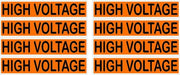 High Voltage Orange/Black Conduit Line Marker Labels — 8-Piece Sheet, 3.75 x 0.75 in Each
