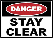Danger Stay Clear adhesive safety decal