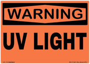 Warning UV Light adhesive safety decal