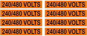 240/480 Volts Orange/Black Conduit Line Marker Labels — 8-Piece Sheet, 3.75 x 0.75 in Each