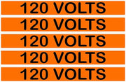 120 Volts Orange/Black Conduit Line Marker Labels — 5-Piece Strip, 8 x 1.18 in Each