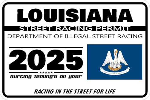 Louisiana Street Racing Permit Sticker Decal