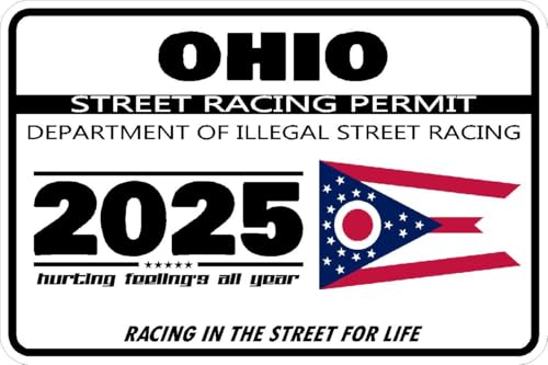 Ohio Street Racing Permit Window Sticker Decal