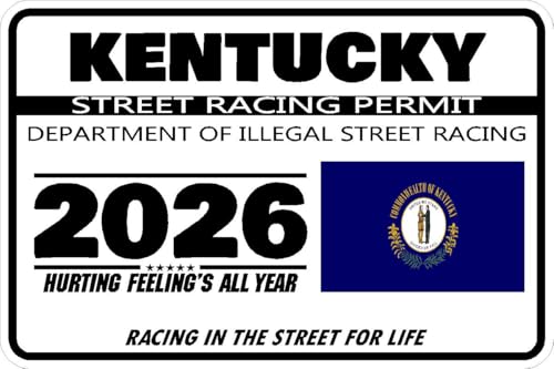 Kentucky Street Racing Permit Sticker Decal