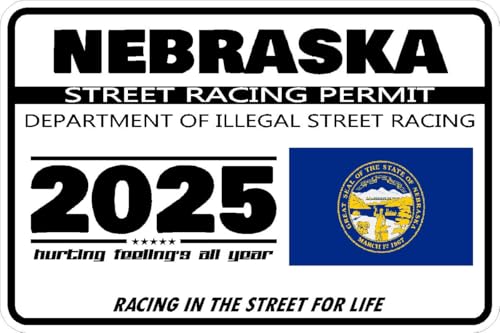 Nebraska Street Racing Permit Window Sticker Decal