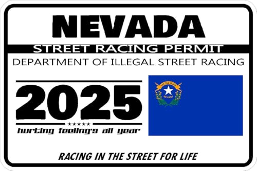 Nevada Street Racing Permit Window Sticker Decal