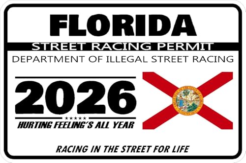 Florida Street Racing Permit Sticker Decal