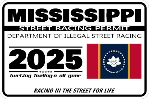Mississippi Street Racing Permit Window Sticker Decal