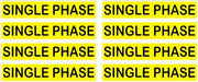 Single Phase Yellow/Black Conduit Line Marker Labels — 8-Piece Sheet, 3.75 x 0.75 in Each