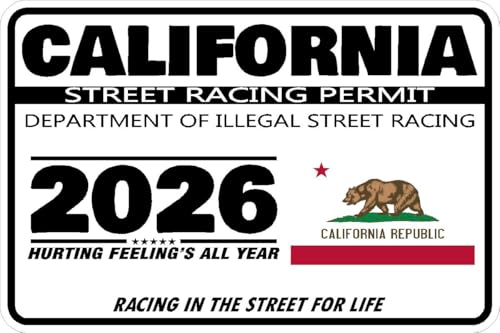 California Street Racing Permit Sticker Decal
