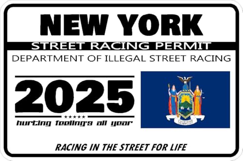 New York Street Racing Permit Window Sticker Decal