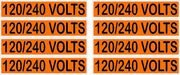120/240 Volts Orange/Black Conduit Line Marker Labels — 8-Piece Sheet, 3.75 x 0.75 in Each