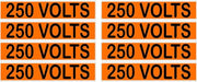 250 Volts Orange/Black Conduit Line Marker Labels — 8-Piece Sheet, 3.75 x 0.75 in Each