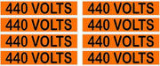440 Volts Orange/Black Conduit Line Marker Labels — 8-Piece Sheet, 3.75 x 0.75 in Each