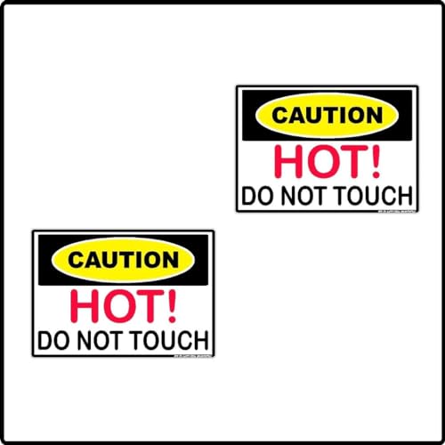 2pk Caution HOT Do Not Touch Label Sticker Decal