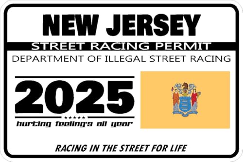 New Jersey Street Racing Permit Sticker Decal