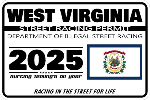 West Virginia Street Racing Permit Sticker Decal
