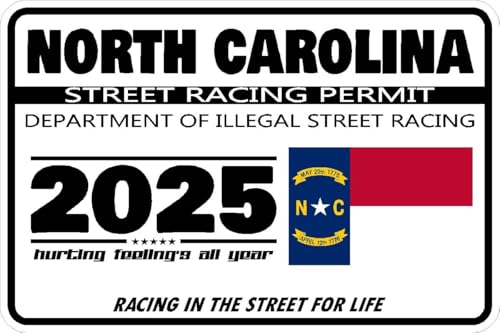 North Carolina Street Racing Permit Sticker Decal