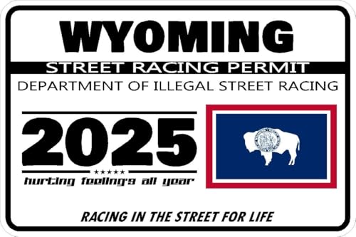 Wyoming Street Racing Permit Sticker Decal