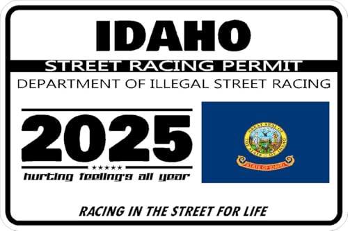 Idaho Street Racing Permit Sticker Decal