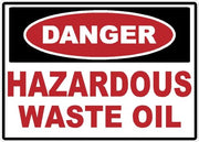 Danger Hazardous Waste Oil adhesive safety decal