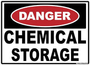 Danger Chemical Storage red black and white 3.5 x 5 inch decal