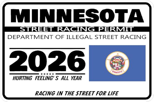 Minnesota Street Racing Permit Sticker Decal